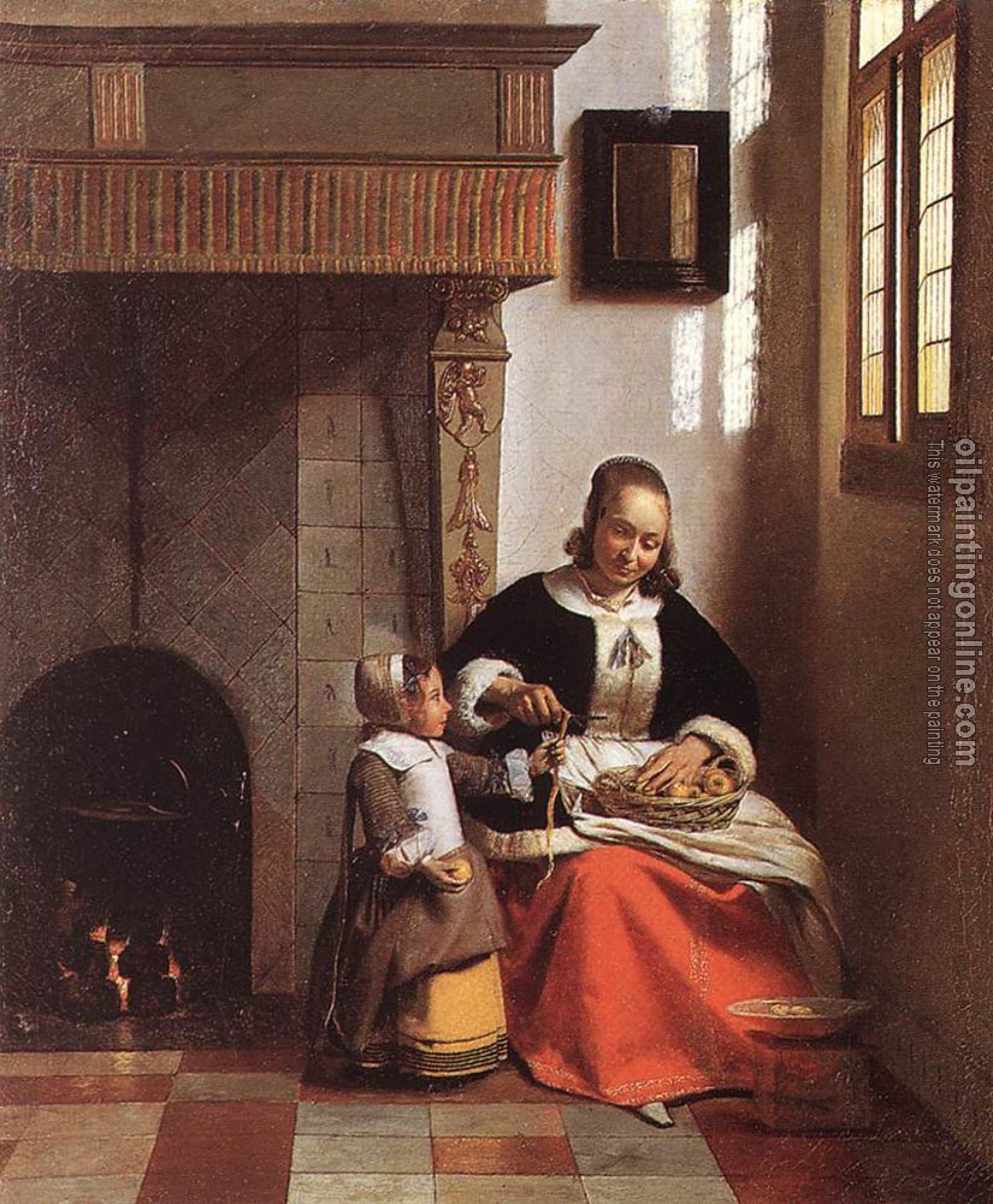 Pieter de Hooch - Woman Peeling Apples
